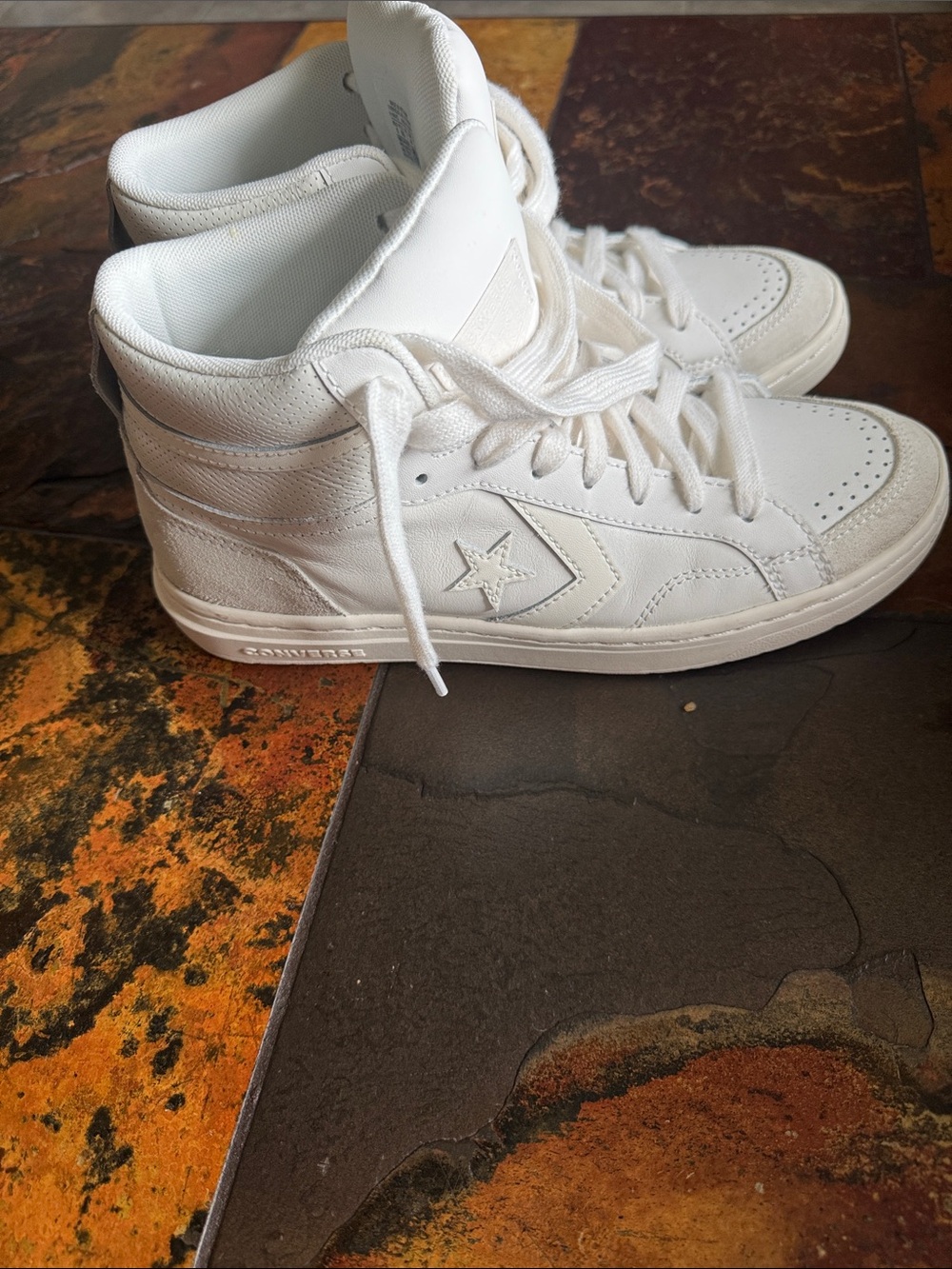 Converse White High-Top Leather Sneakers